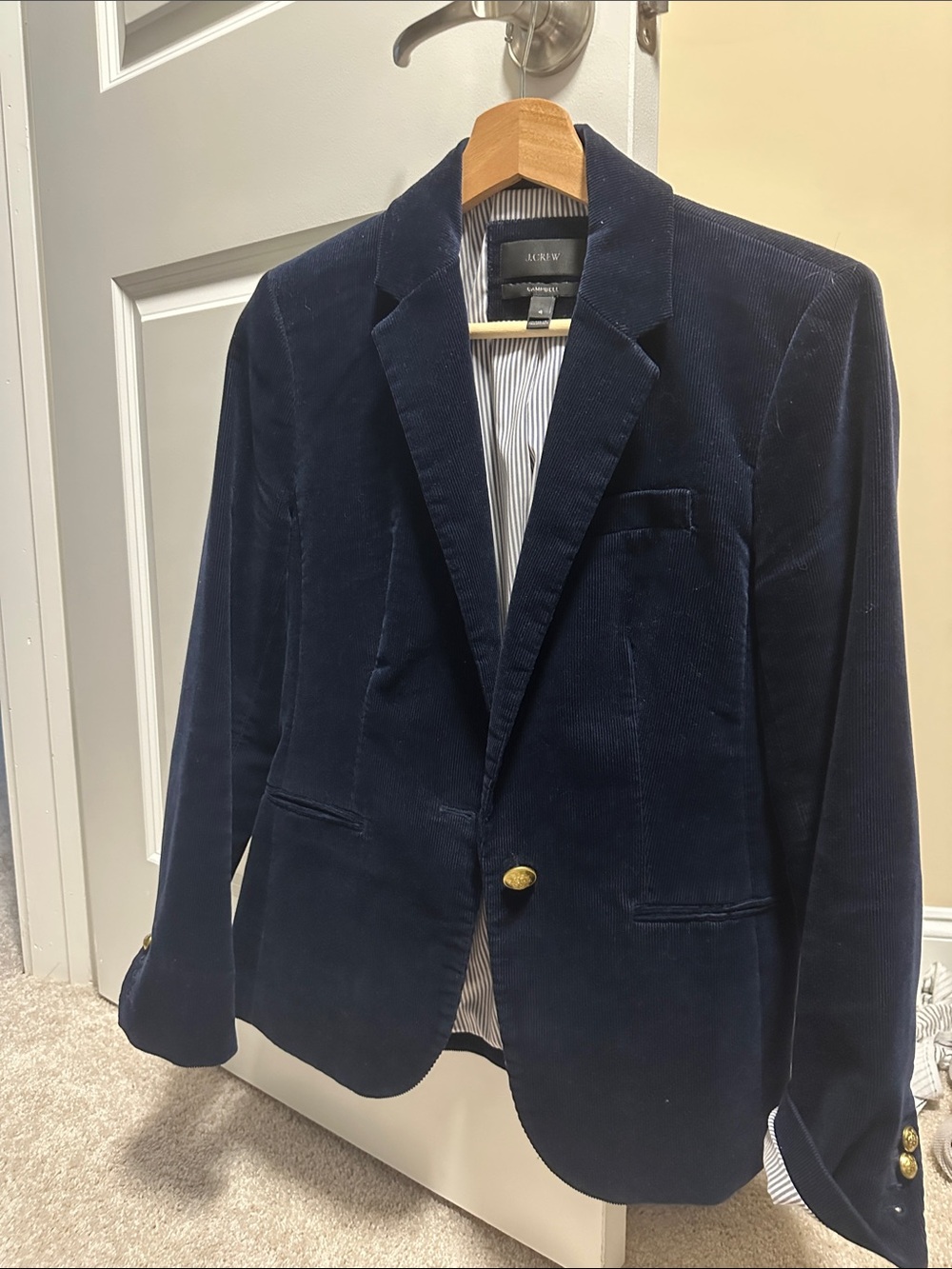 Navy Corduroy J.Crew Campbell Blazer Size 4